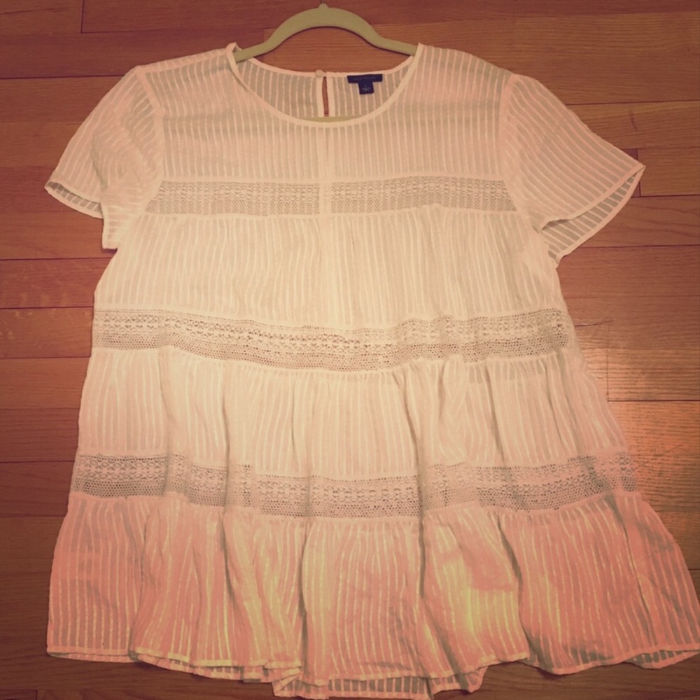 Ann Taylor Off-White Top  Large  NWOT